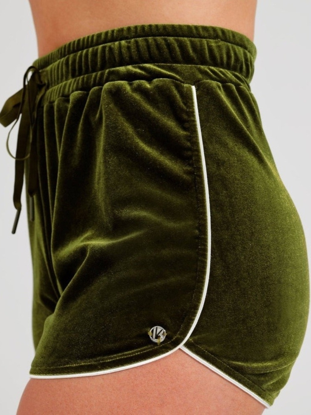 BuffBunny Green Velvet Athletic Disco Shorts